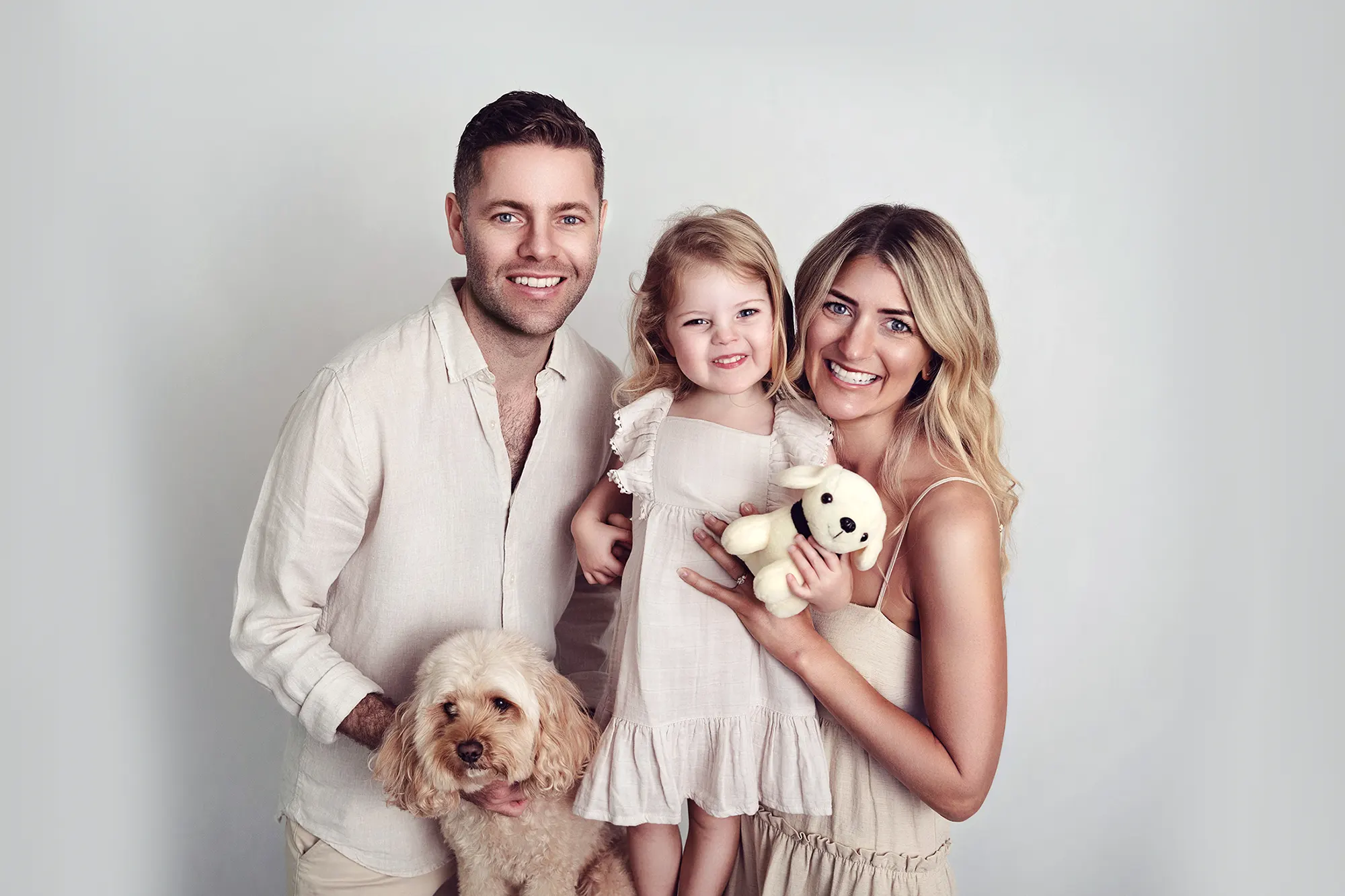 Family of six studio portrait at Sky Portraits, St Leonards, Sydney - family photographer